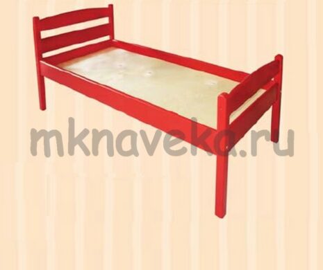 Кровать детская «Соня» массив красная, ложе фанера (120/140х60)