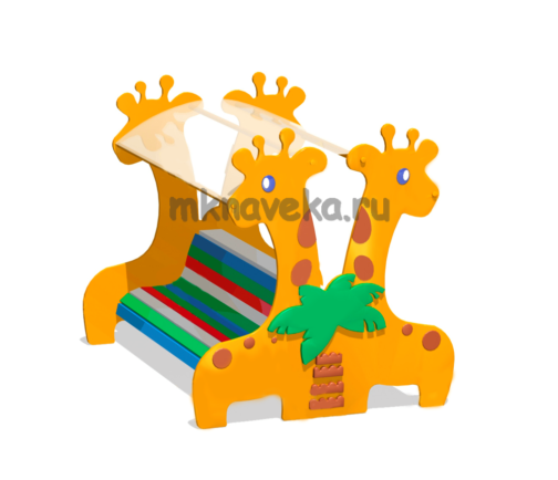 Скамейка двухсторонняя с теневым навесом «Жирафы»