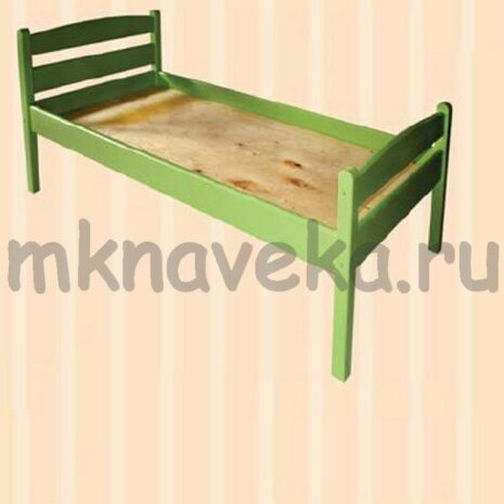 Кровать детская «Соня» массив зелёная, ложе фанера (120/140х60)